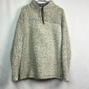 True grit men’s medium beige gray Sherpa pullover